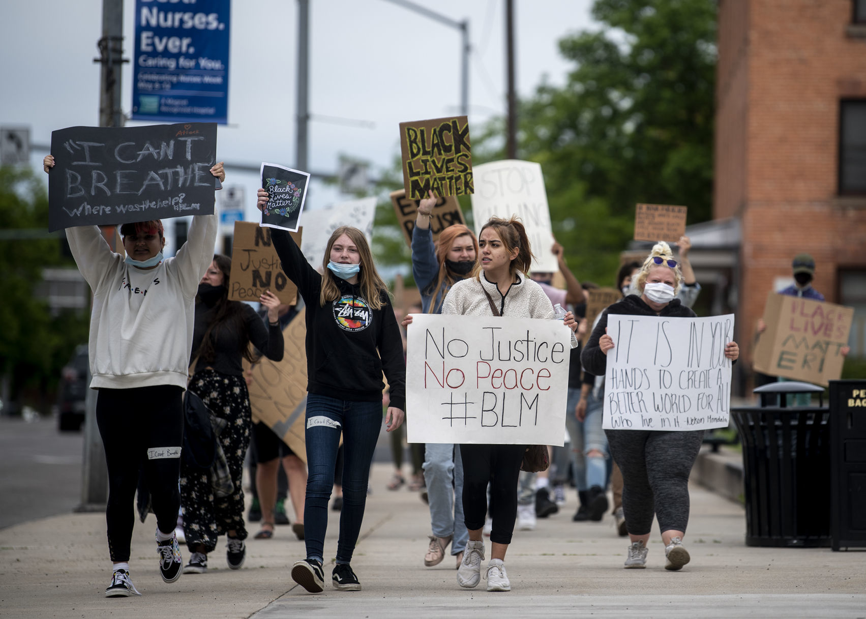Marching to downtown